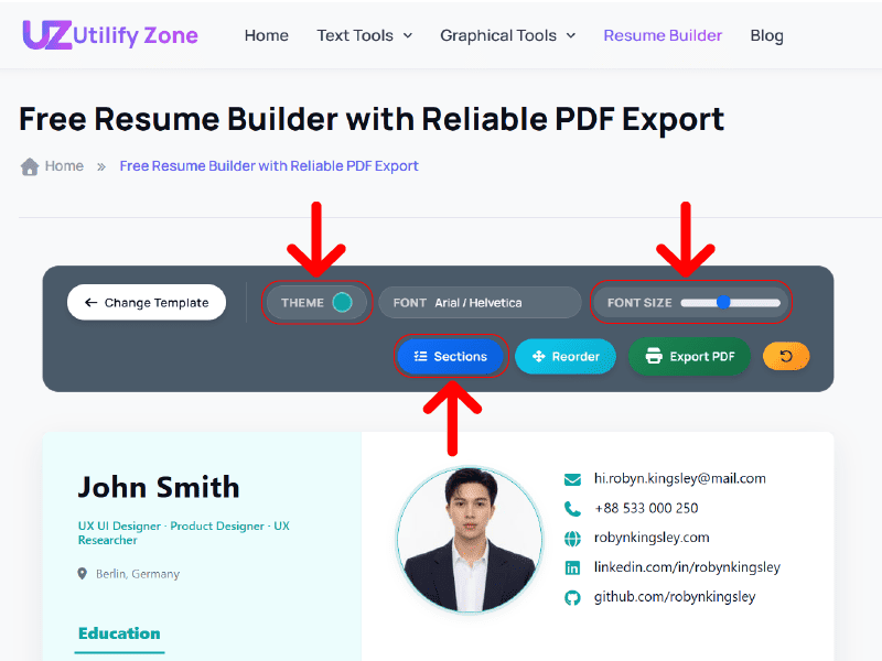 Annotated-resume-editor-interface-showing-Jodit-rich-text-engine-and-iro.js-custom-color-branding-tools.